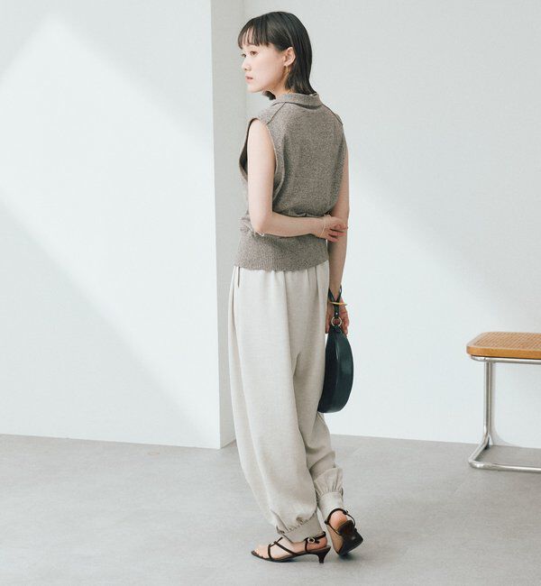  「予約【抜け感のある印象に】メランジポロカラーベスト」|ニット・セーター|