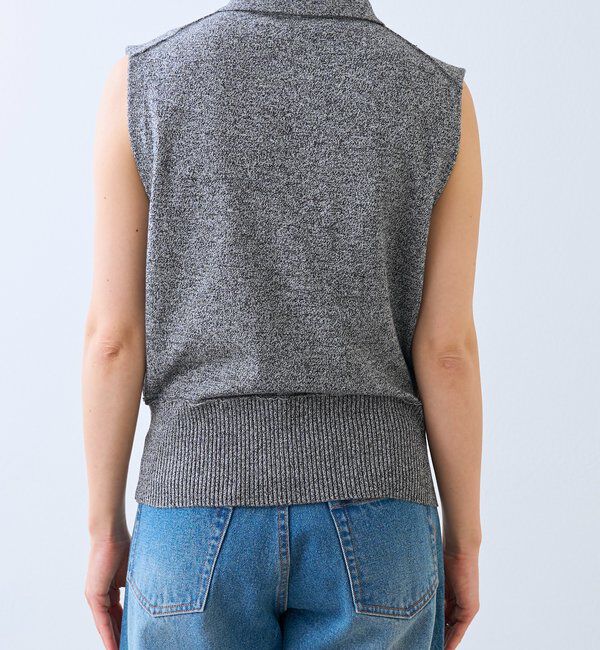  「予約【抜け感のある印象に】メランジポロカラーベスト」|ニット・セーター|