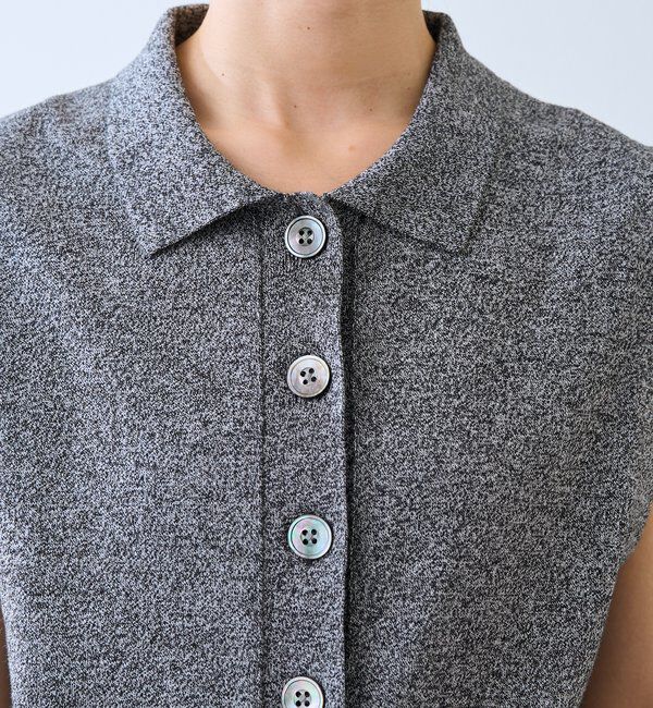  「予約【抜け感のある印象に】メランジポロカラーベスト」|ニット・セーター|