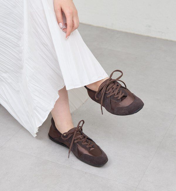  「【2.718】サテンスニーカー」|その他|ダークブラウン