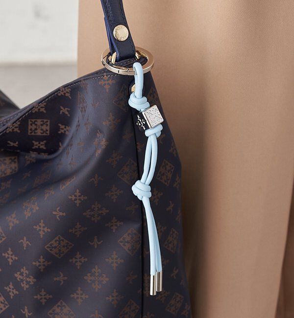  「レザーコードバッグチャーム」|チャーム・キーホルダー|サックスブルー