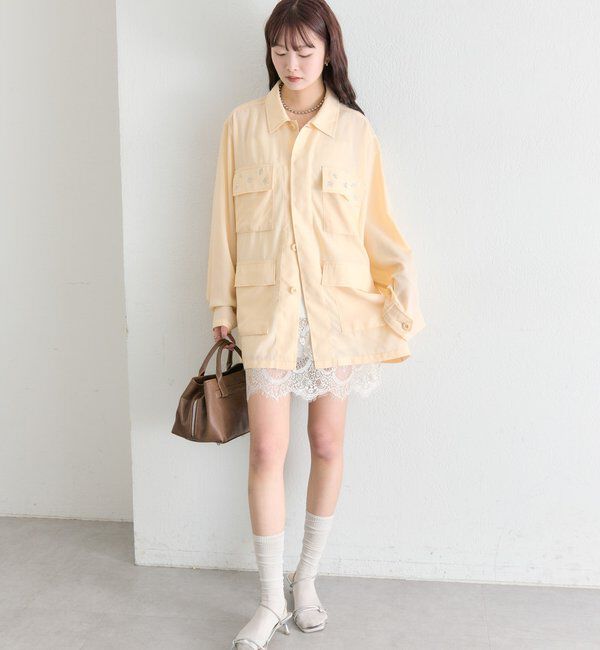  「ポケットビジューカバーオール」|ブルゾン・スタジャン|