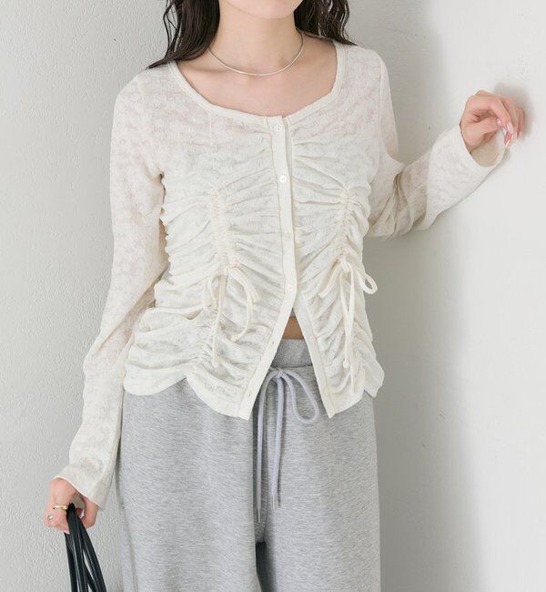  「シャーリングレースカーディガン」|Tシャツ・カットソー|