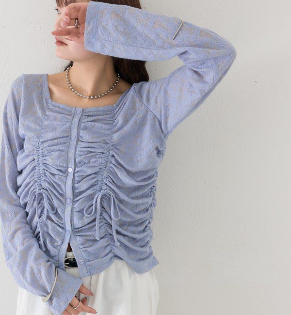  「シャーリングレースカーディガン」|Tシャツ・カットソー|