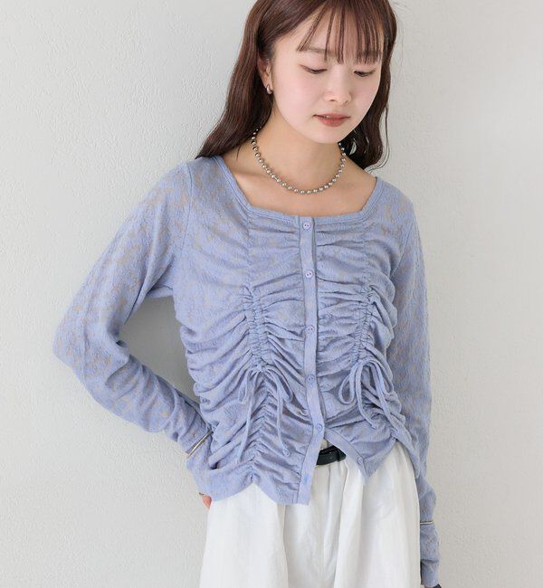  「シャーリングレースカーディガン」|Tシャツ・カットソー|