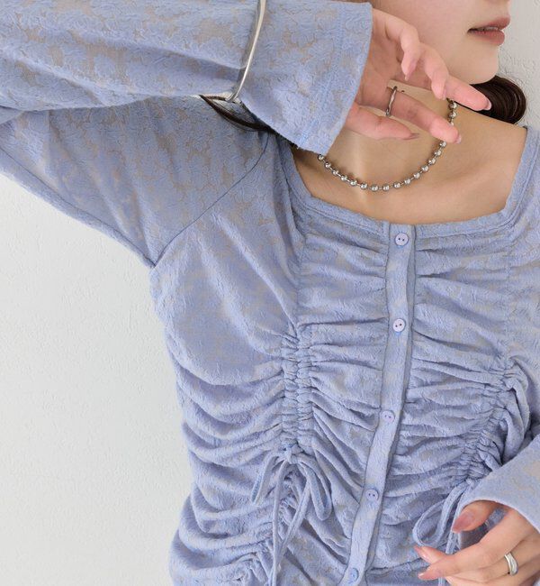  「シャーリングレースカーディガン」|Tシャツ・カットソー|