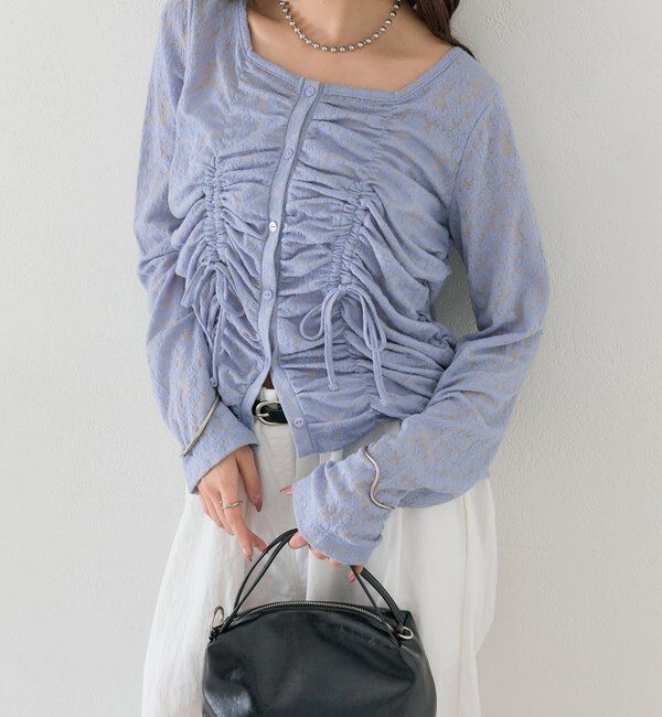  「シャーリングレースカーディガン」|Tシャツ・カットソー|