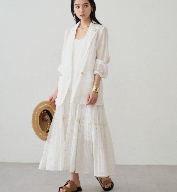  「【INDIA】刺繍ティアードキャミワンピース」|ワンピース|