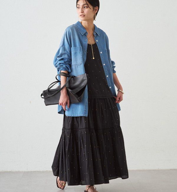  「【INDIA】刺繍ティアードキャミワンピース」|ワンピース|