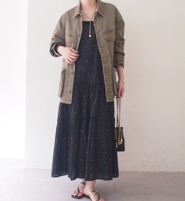  「【INDIA】刺繍ティアードキャミワンピース」|ワンピース|