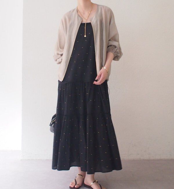  「【INDIA】刺繍ティアードキャミワンピース」|ワンピース|