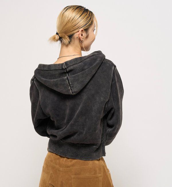  「KOOKYNピグメント加工ジップニットパーカー」|パーカー|