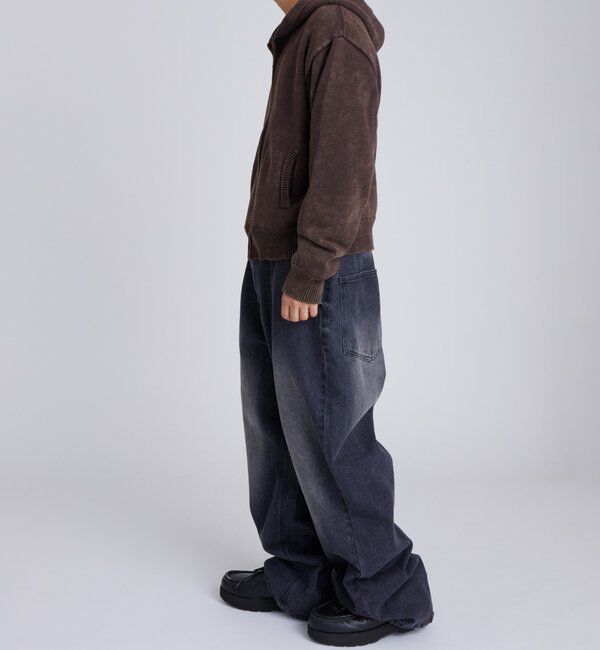  「KOOKYNピグメント加工ジップニットパーカー」|パーカー|