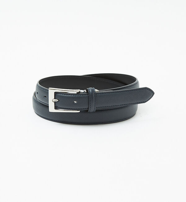 ABAHOUSE「【Made in Japan】サフィアーノ レザーベルト 25mm」|ベルト|ネイビー