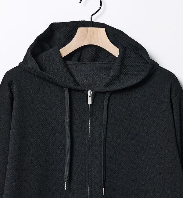 ABAHOUSE「ヘリンボーン ジャガード ジップパーカー」|パーカー|