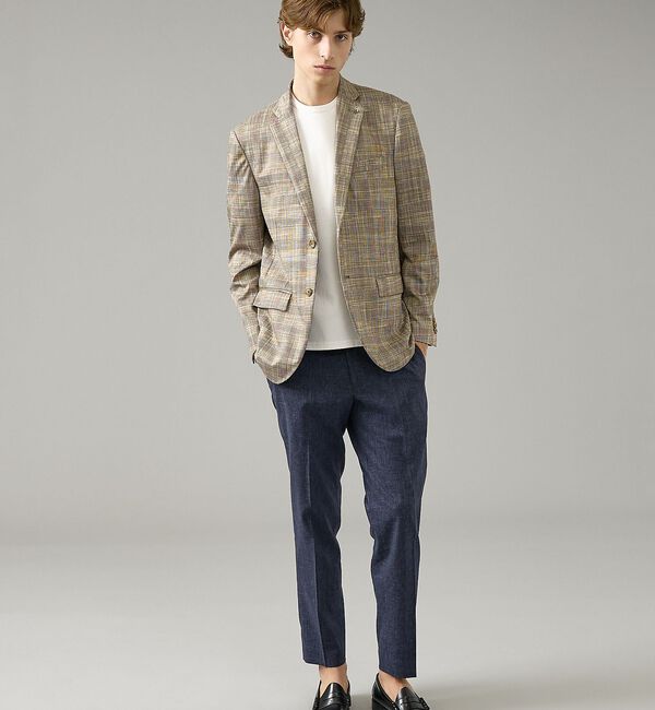 ABAHOUSE「【セットアップ対応】チェック柄 ライトポンチ ジャケット / FLEX JACK」|テーラードジャケット|