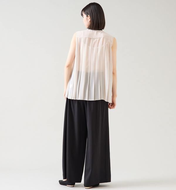 TIARA「バイカラープリーツトップス」|シャツ・ブラウス|