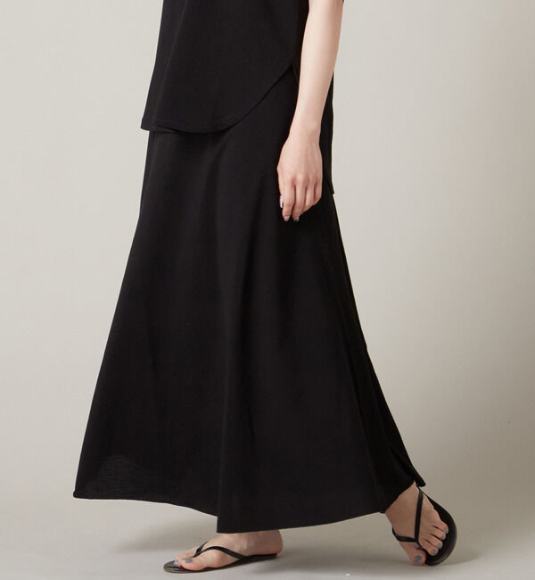 Liesse「カットソーフレアスカート（セットアップ対応）」|スカート|ブラック