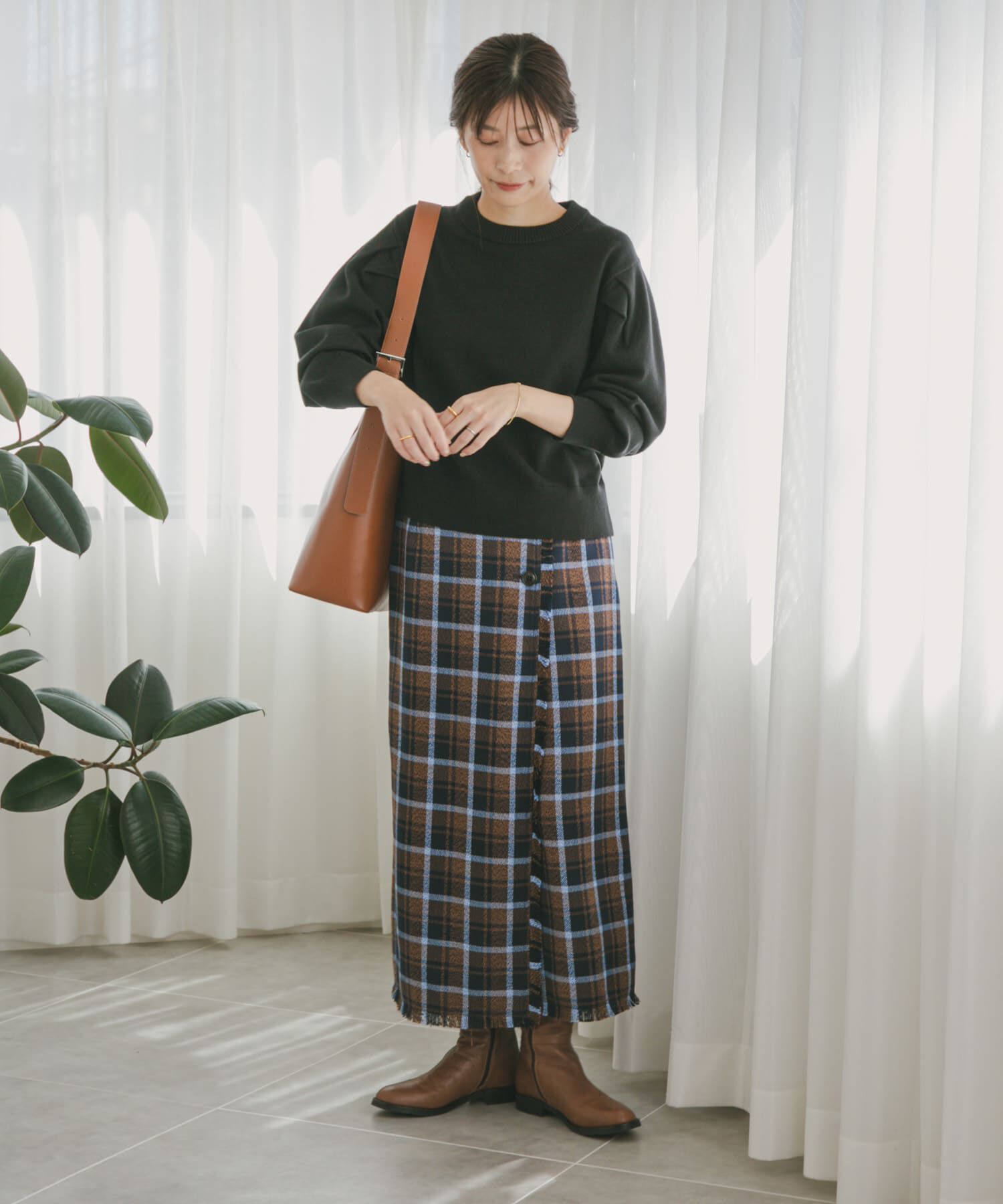 URBAN RESEARCH DOORS「『UR TECH 200日ニット』ショルダータックプルオーバー」|ニット・セーター|