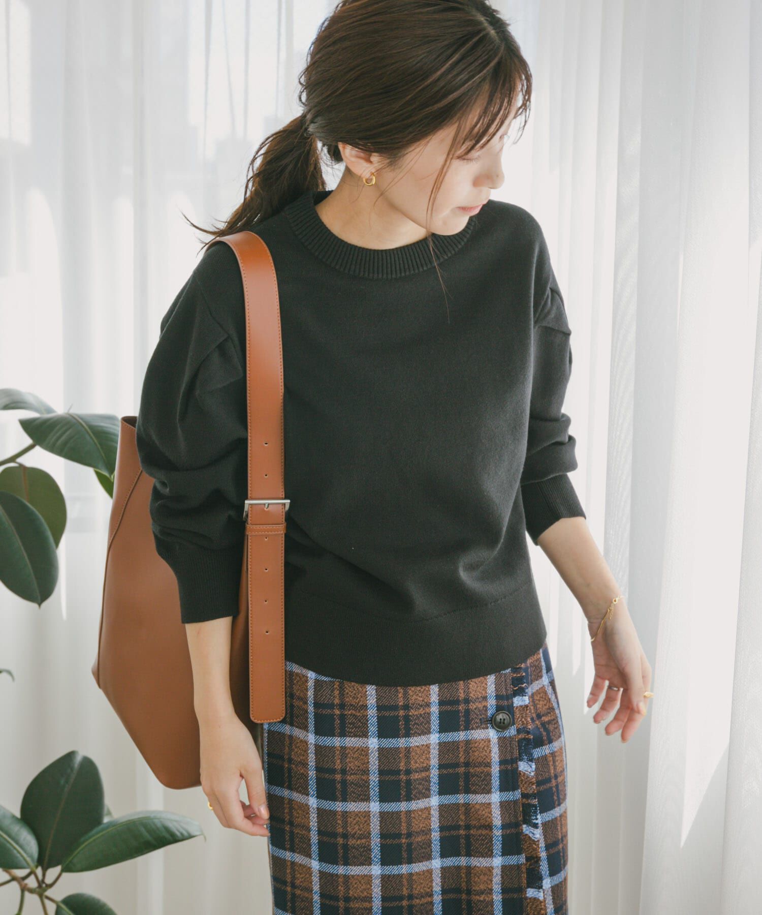 URBAN RESEARCH DOORS「『UR TECH 200日ニット』ショルダータックプルオーバー」|ニット・セーター|