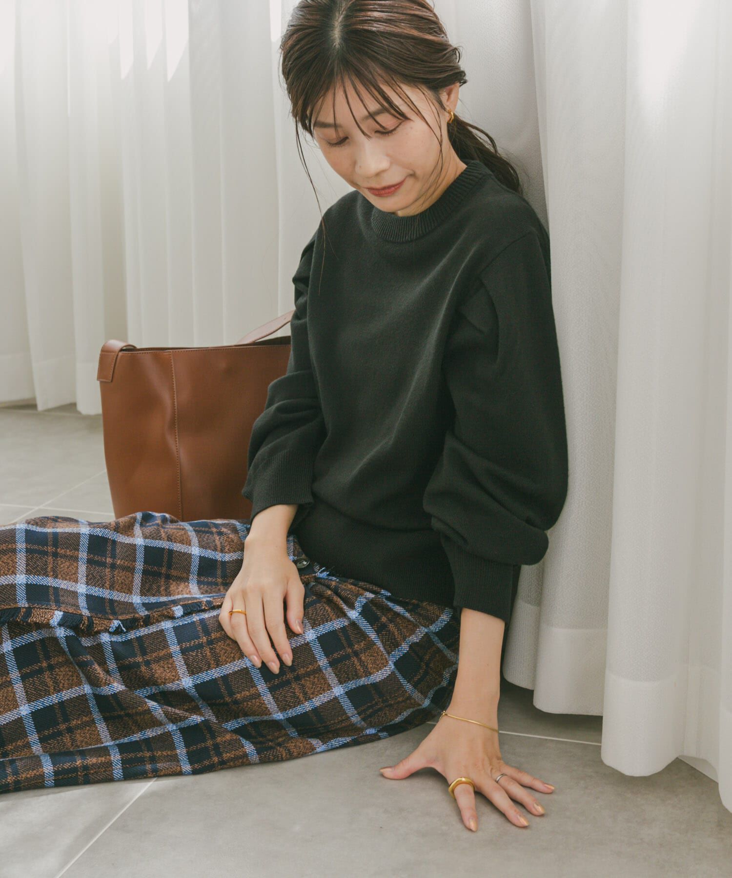 URBAN RESEARCH DOORS「『UR TECH 200日ニット』ショルダータックプルオーバー」|ニット・セーター|