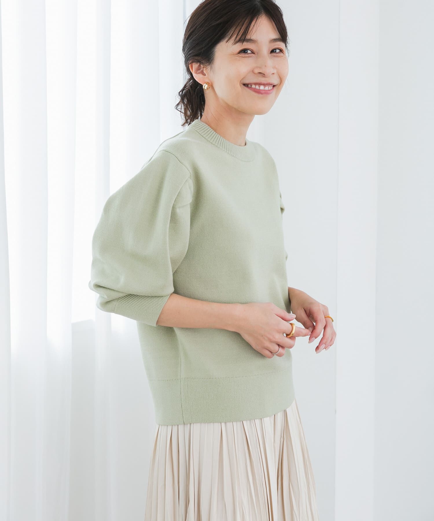 URBAN RESEARCH DOORS「『UR TECH 200日ニット』ショルダータックプルオーバー」|ニット・セーター|