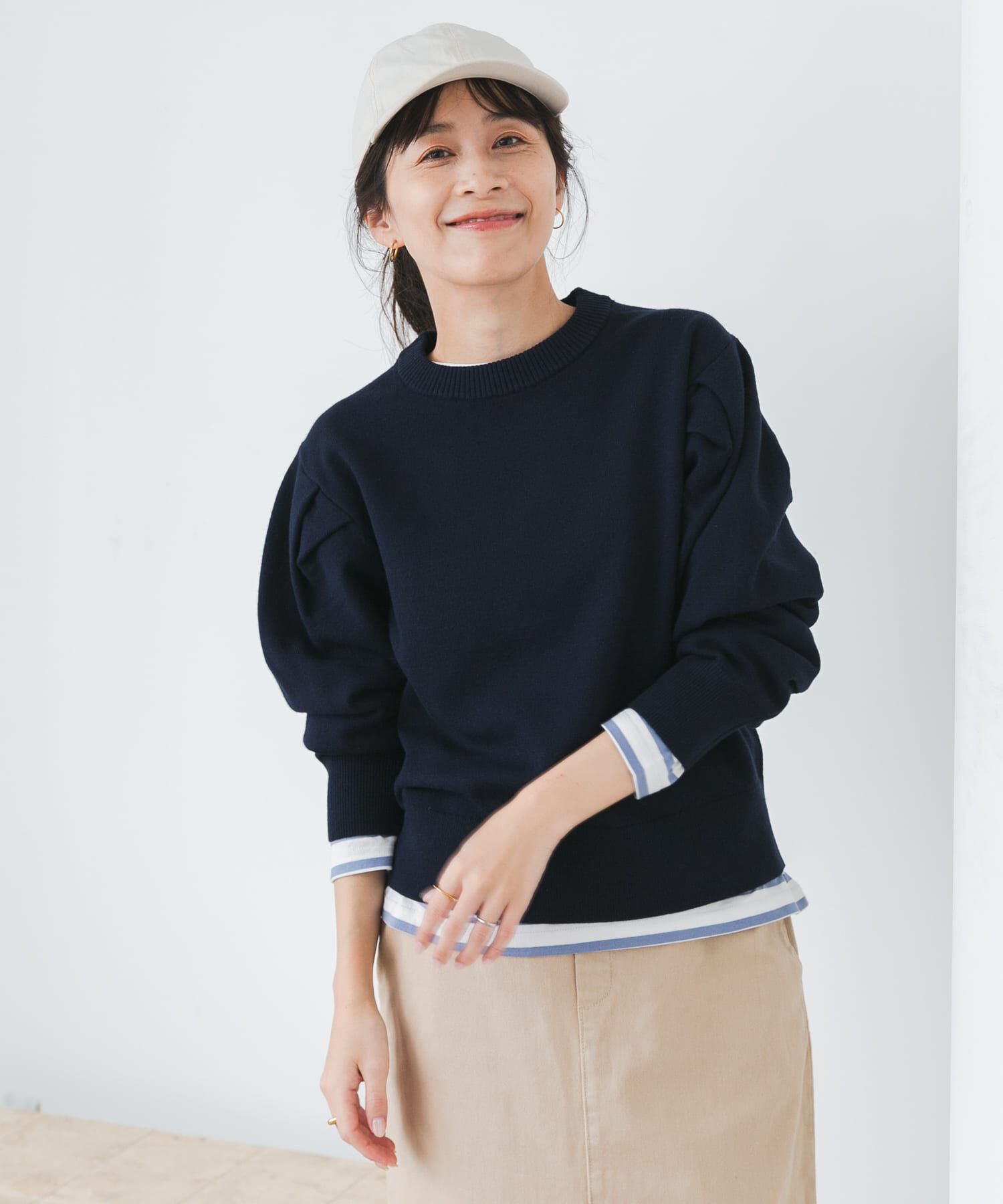 URBAN RESEARCH DOORS「『UR TECH 200日ニット』ショルダータックプルオーバー」|ニット・セーター|