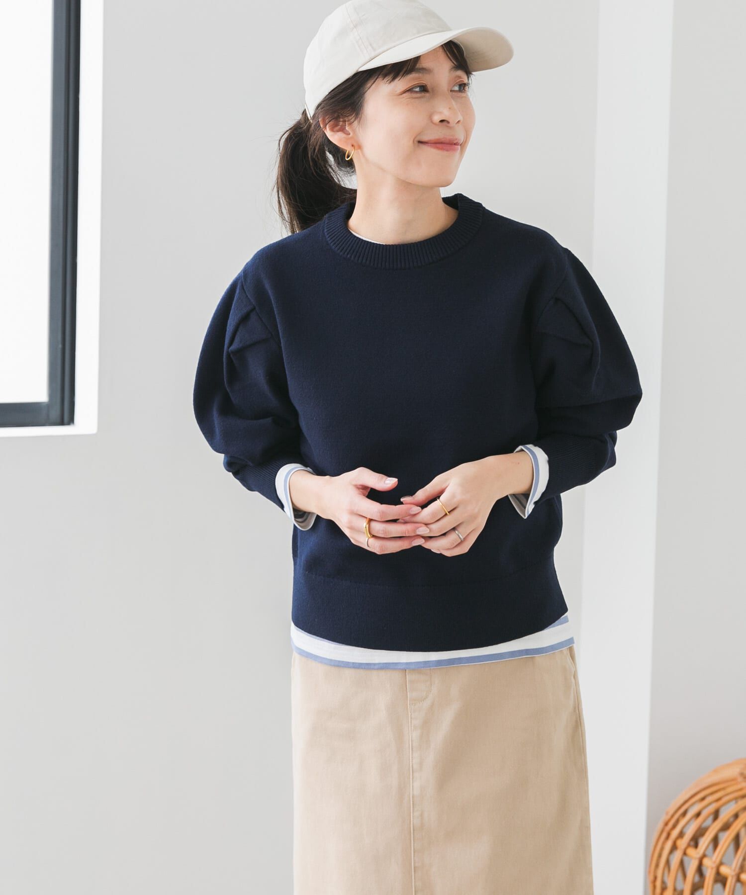 URBAN RESEARCH DOORS「『UR TECH 200日ニット』ショルダータックプルオーバー」|ニット・セーター|