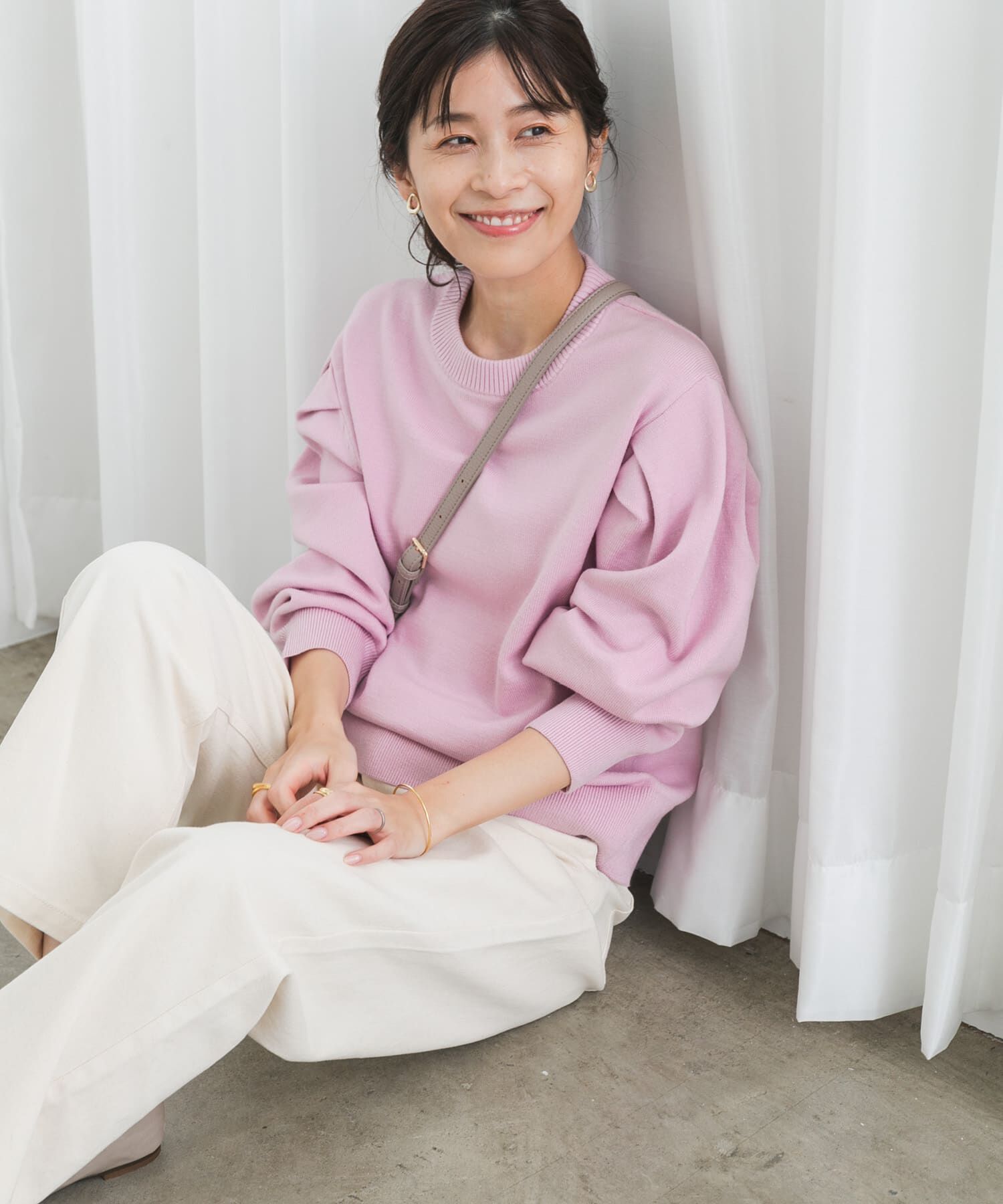 URBAN RESEARCH DOORS「『UR TECH 200日ニット』ショルダータックプルオーバー」|ニット・セーター|