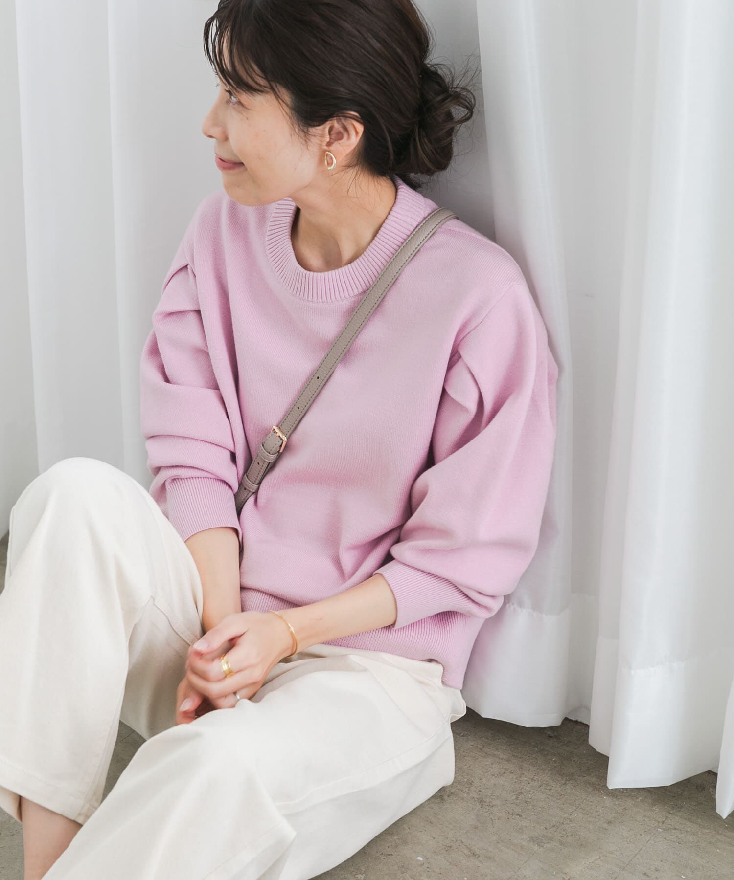 URBAN RESEARCH DOORS「『UR TECH 200日ニット』ショルダータックプルオーバー」|ニット・セーター|