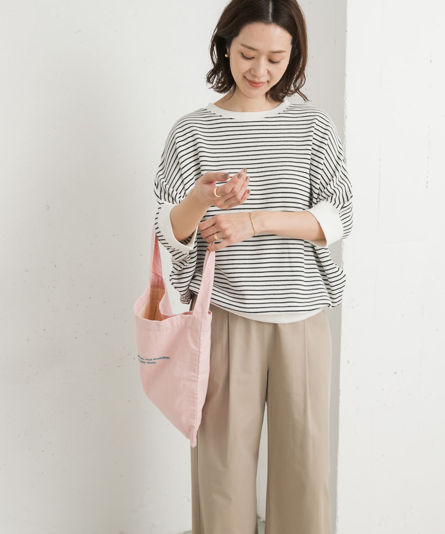 URBAN RESEARCH DOORS「タックフライスワイドTシャツ」|Tシャツ・カットソー|