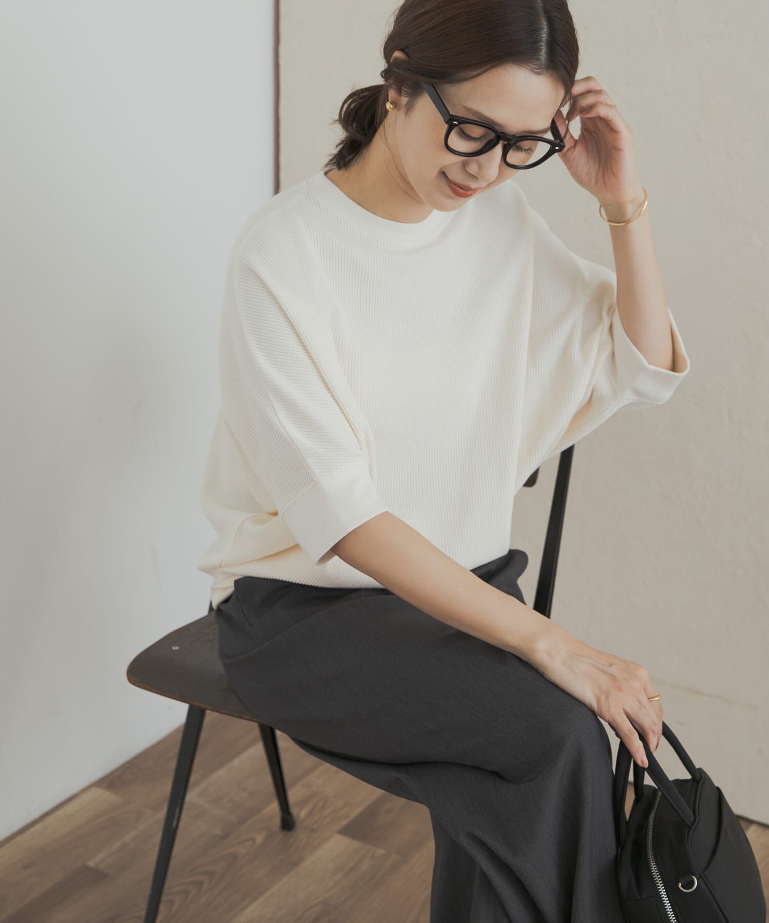 URBAN RESEARCH DOORS「タックフライスワイドTシャツ」|Tシャツ・カットソー|