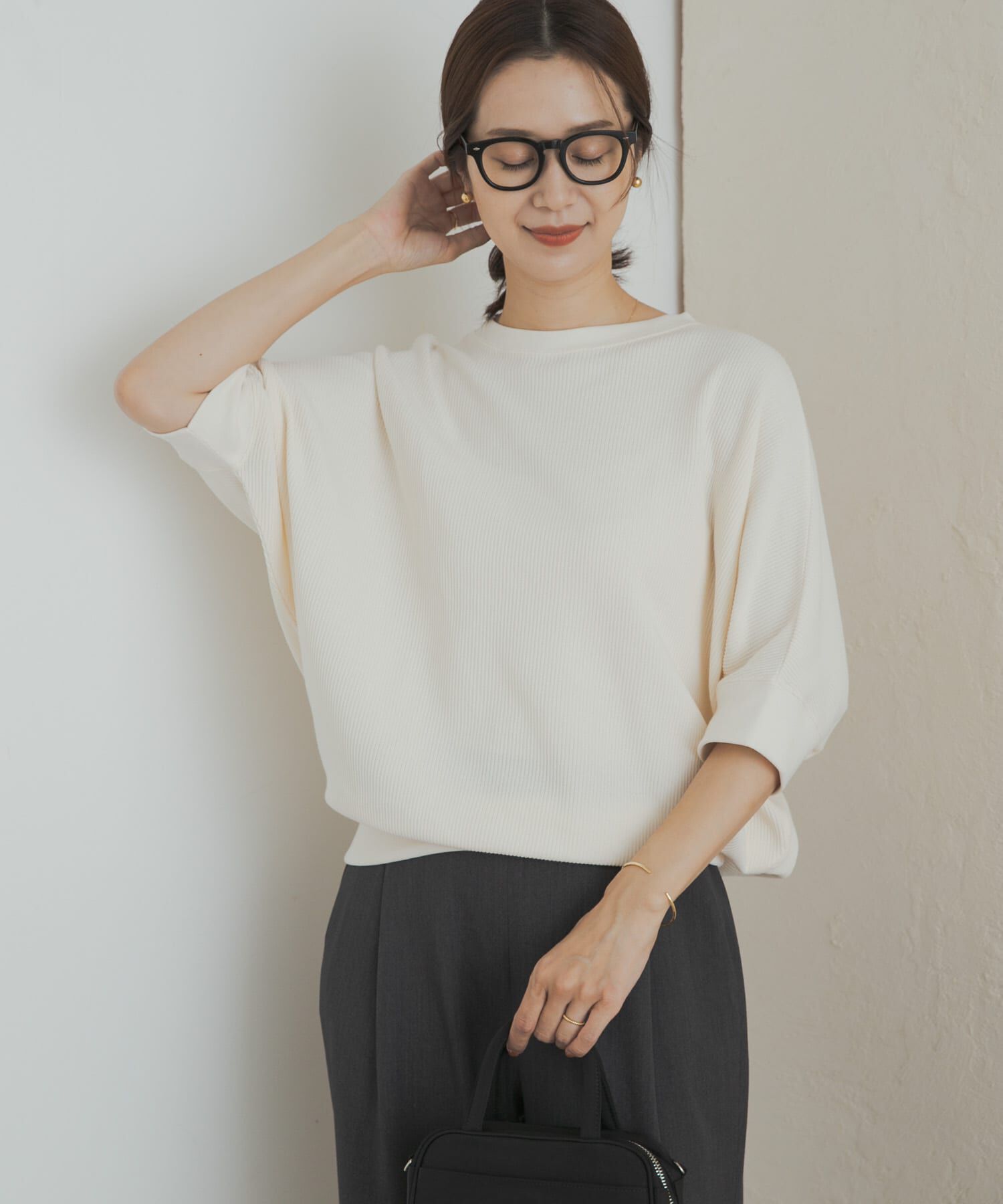 URBAN RESEARCH DOORS「タックフライスワイドTシャツ」|Tシャツ・カットソー|