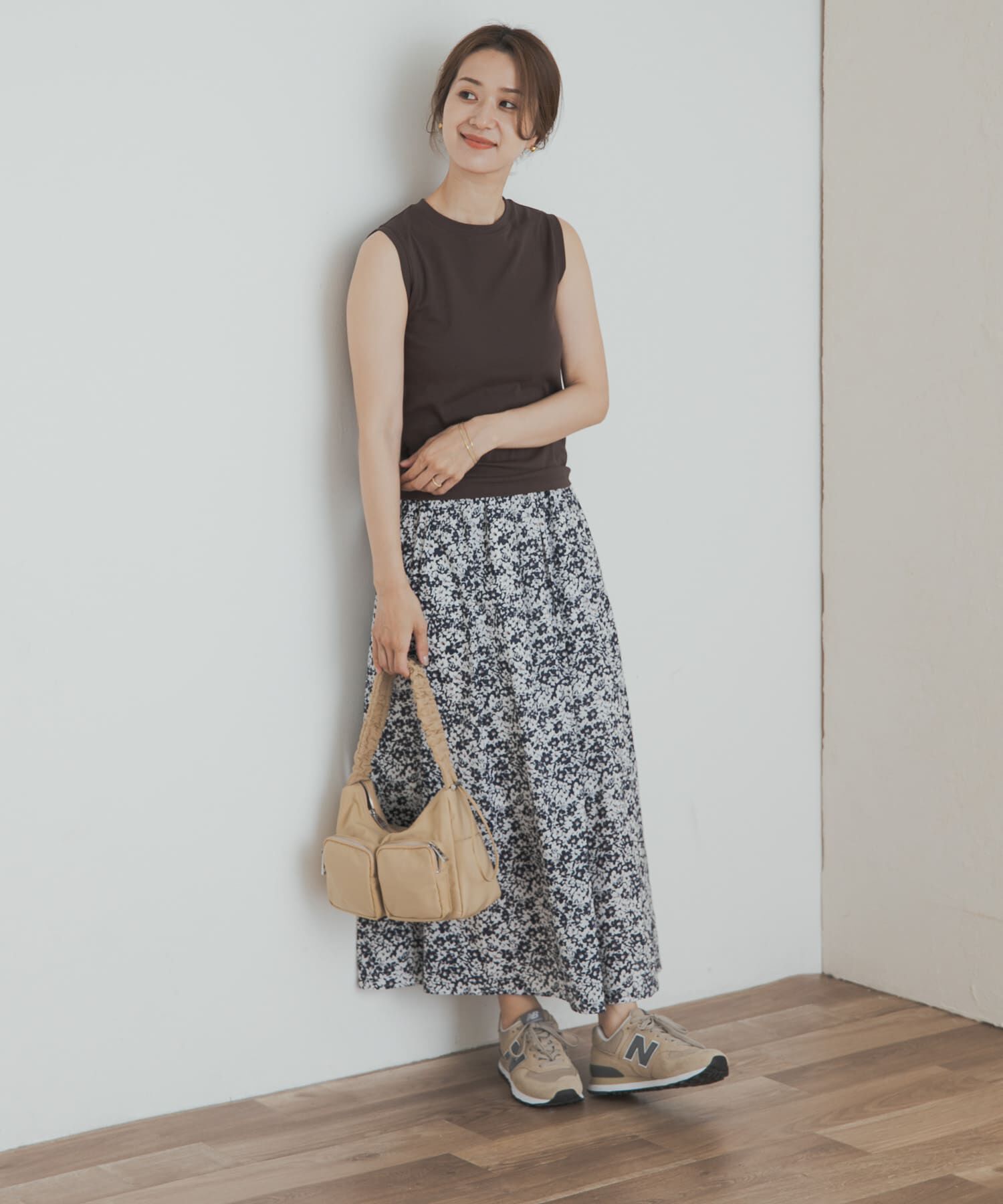 URBAN RESEARCH DOORS「フラワープリントギャザースカート」|スカート|