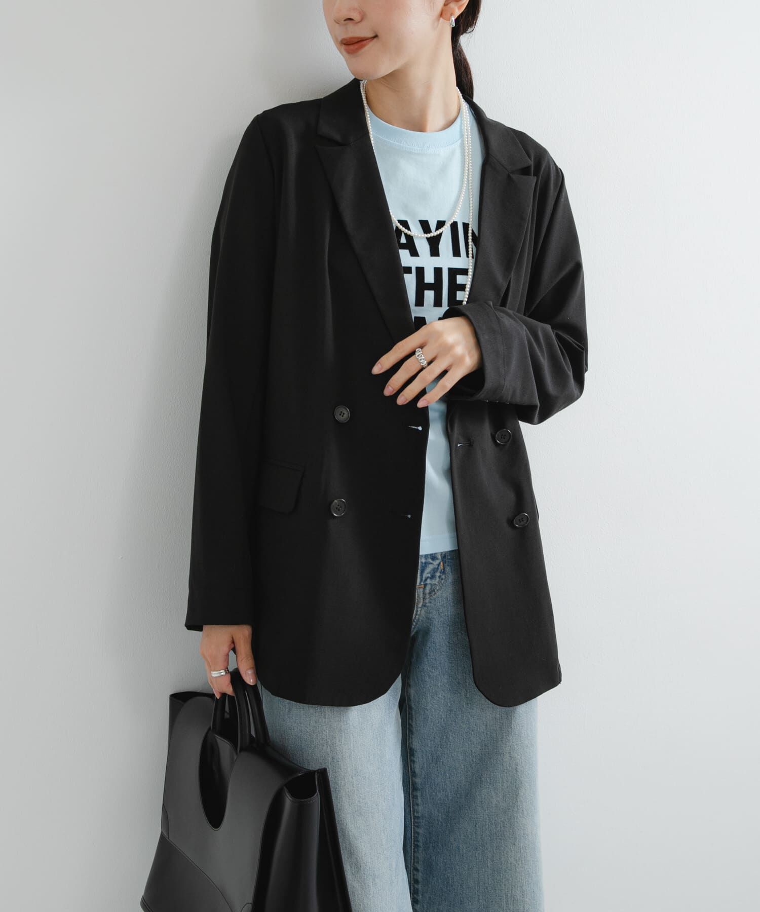 URBAN RESEARCH「ウール混ダブルブレストジャケット」|その他|ブラック