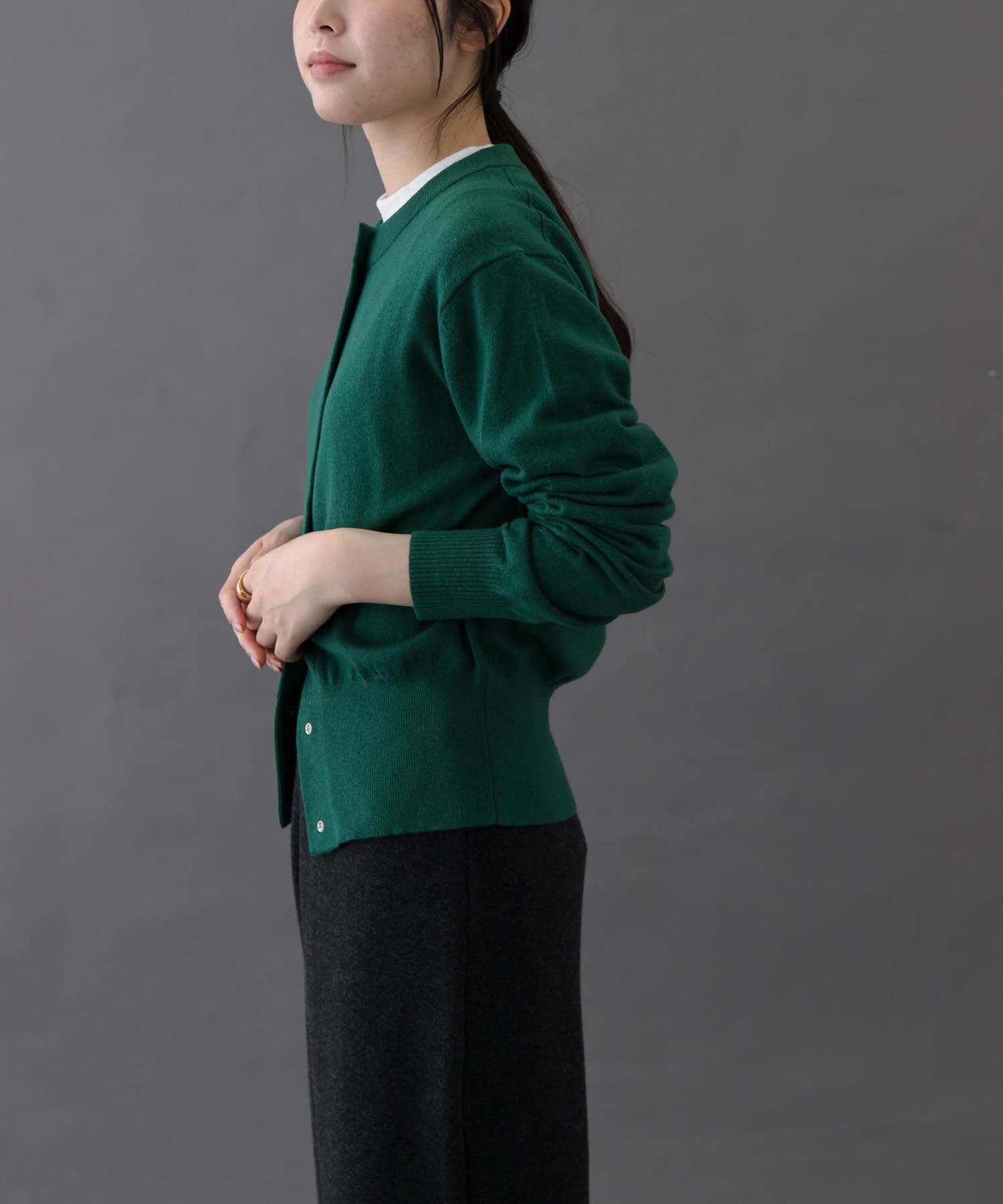 URBAN RESEARCH DOORS「FORK&SPOON　ミラージュクルーネックニットカーディガン」|カーディガン|