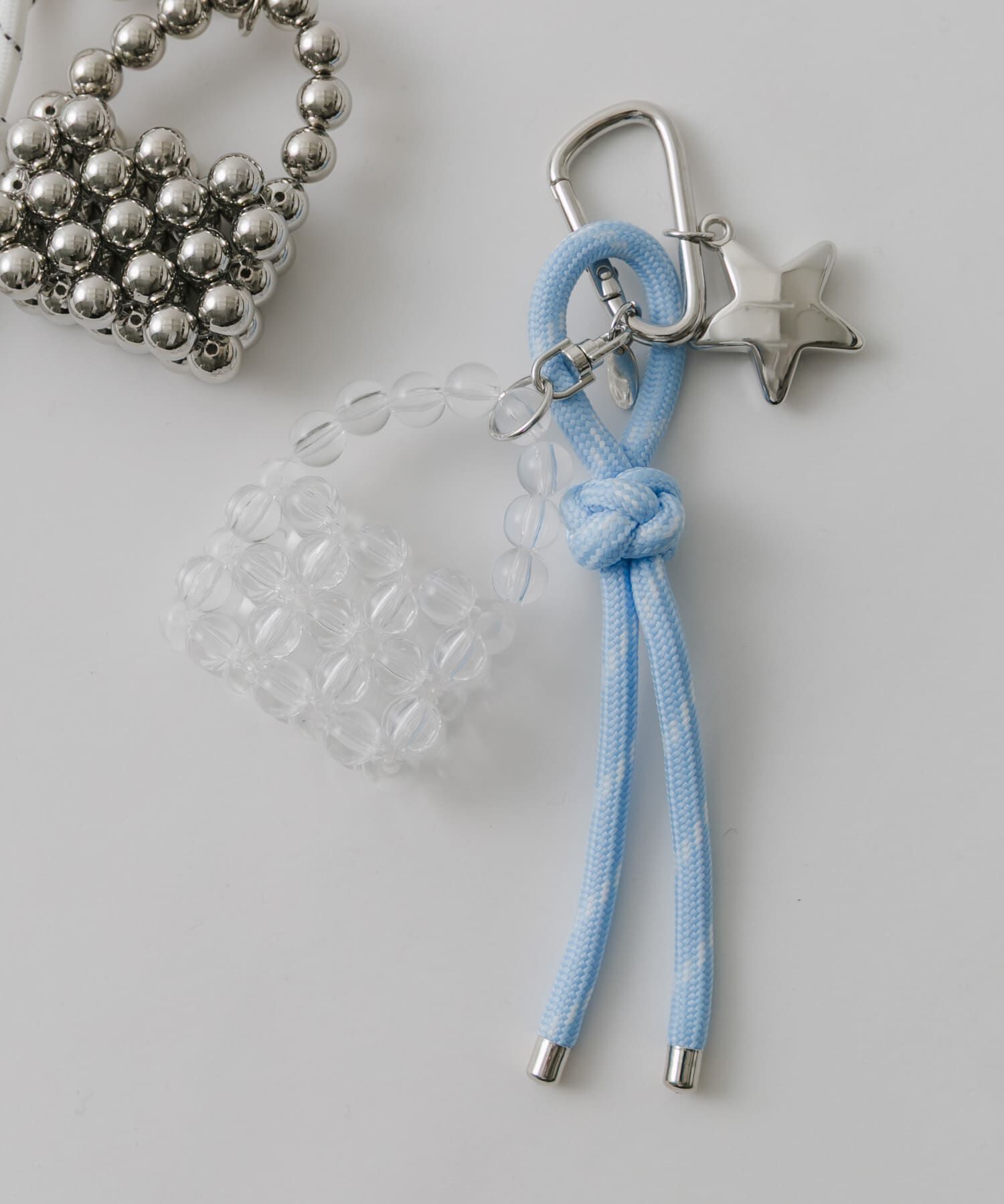 SMELLY「ビーズミニバッグキーチェーン」|チャーム・キーホルダー|クリア