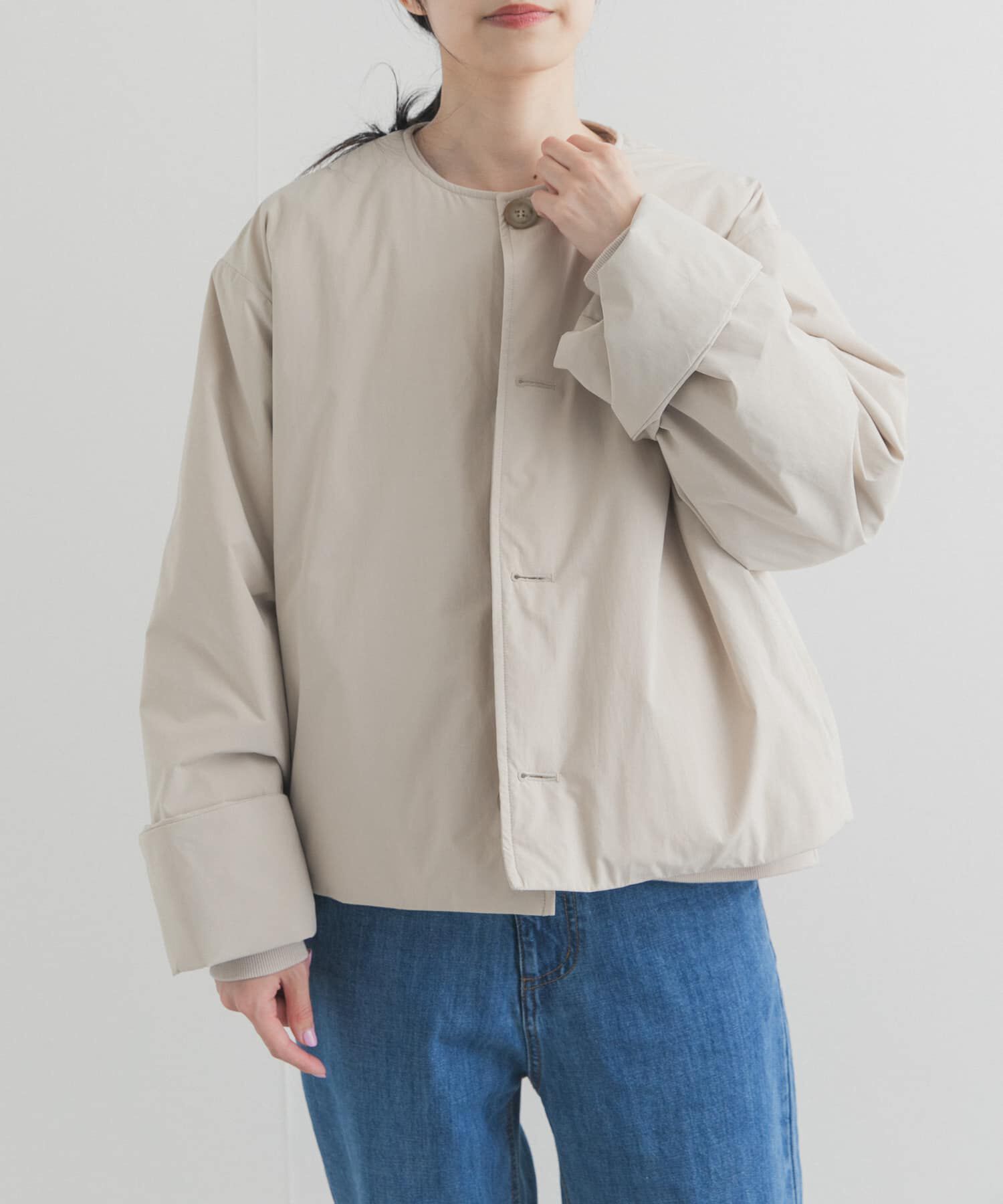 URBAN RESEARCH DOORS「DANTON　COLLARLESS JACKET」|ダウン|