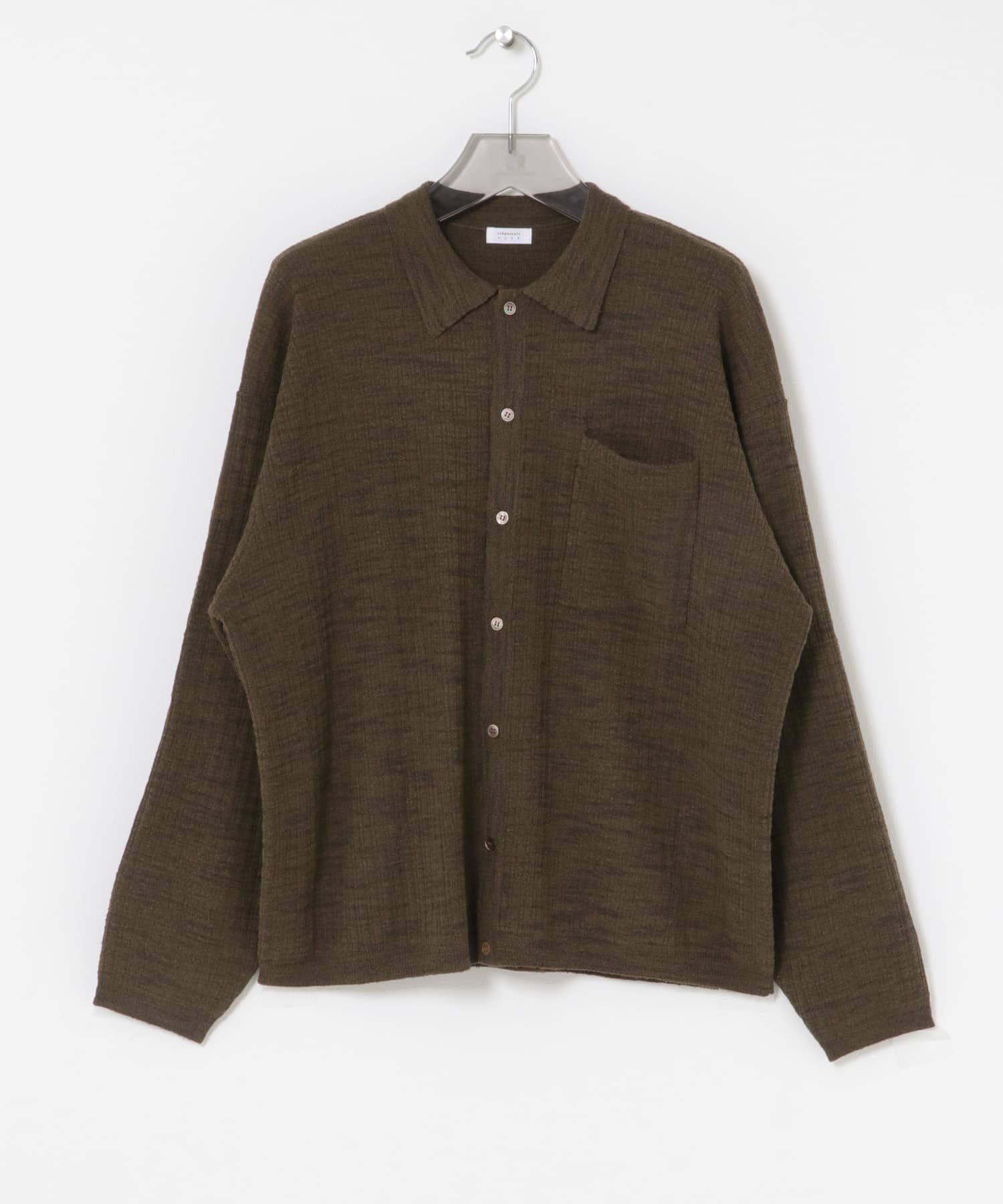 URBAN RESEARCH「crepuscule　Crepe Knit Shirts」|シャツ・ブラウス|ブラウン
