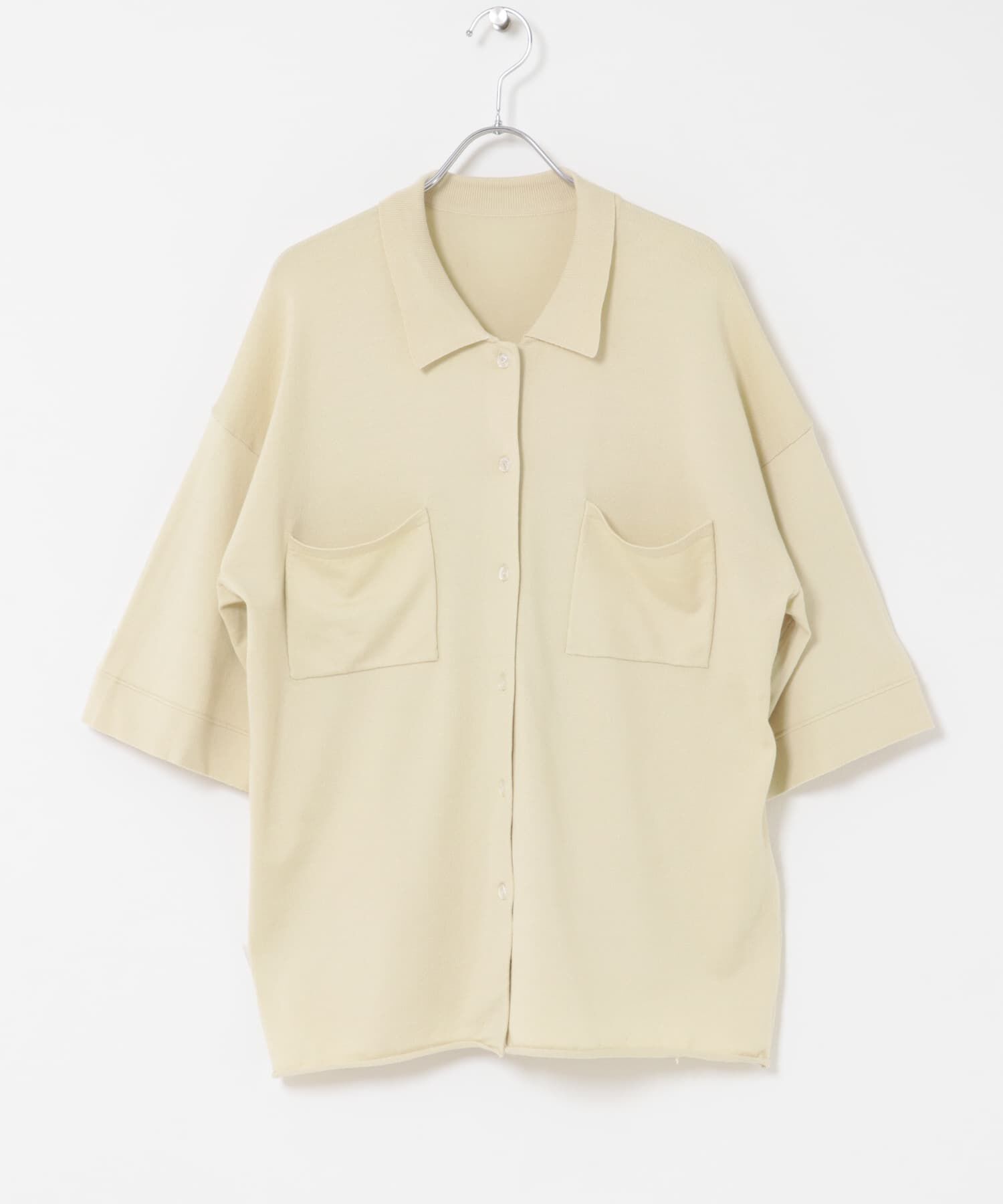  「『WEB限定』ルーズシルエットニットシャツ」|ニット・セーター|