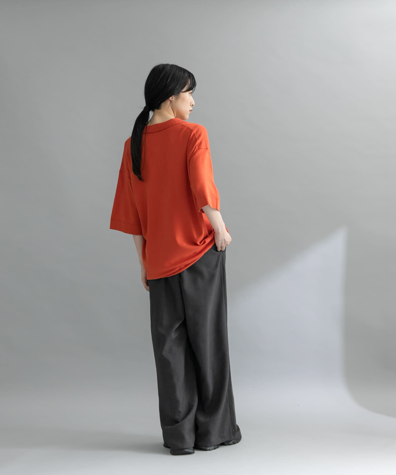  「『WEB限定』ルーズシルエットニットシャツ」|ニット・セーター|