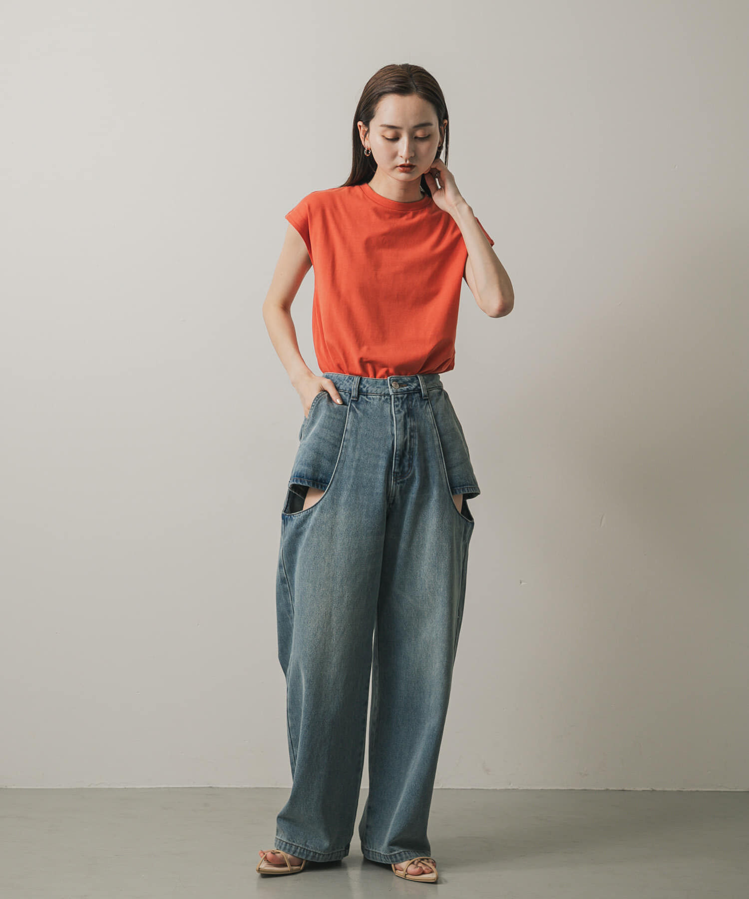 SENSE OF PLACE by URBAN RESEARCH「『UR TECH ひやサラクール』 クールタッチフレンチスリーブTシャツ」|Tシャツ・カットソー|