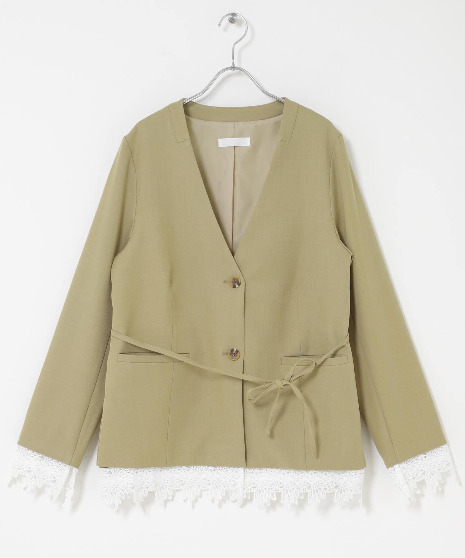 SENSE OF PLACE by URBAN RESEARCH「レースレイヤードノーカラージャケット」|ノーカラージャケット|