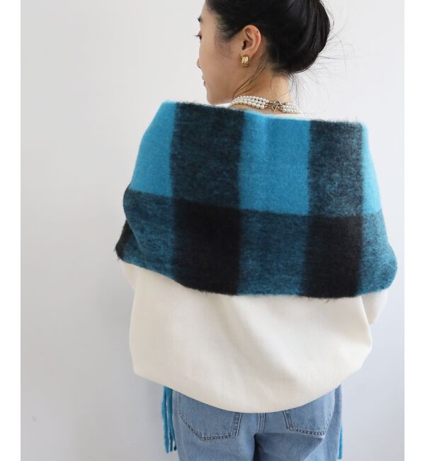  「《WEB限定アイテム》ビッグフリンジチェックストール」|ストール|