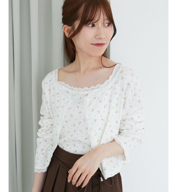  「レース使いキャミカーデセット」|カーディガン|