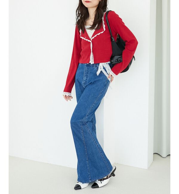  「レース使いキャミカーデセット」|カーディガン|