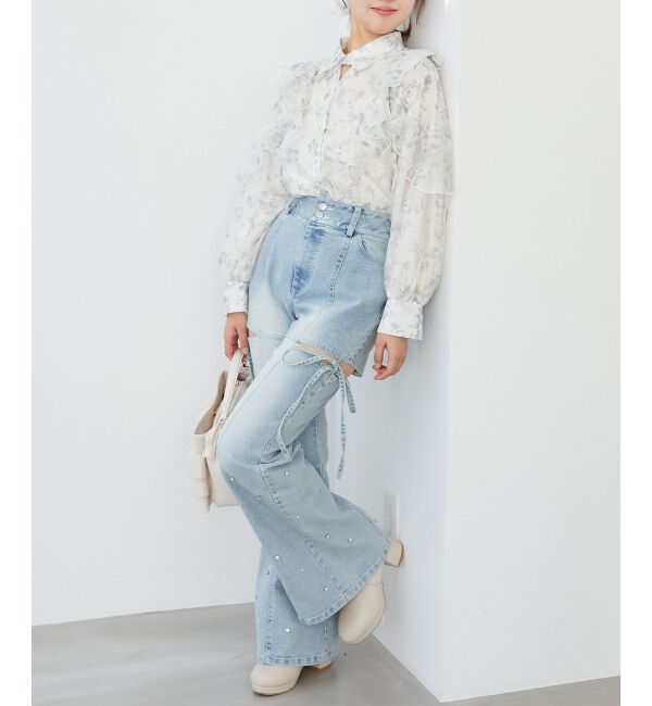  「襟付きエアリーフリルブラウス」|シャツ・ブラウス|