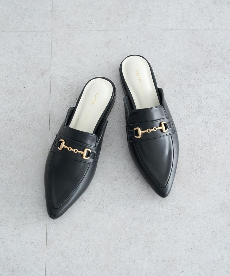 earth music&ecology「ビットミュール」|サンダル|Black