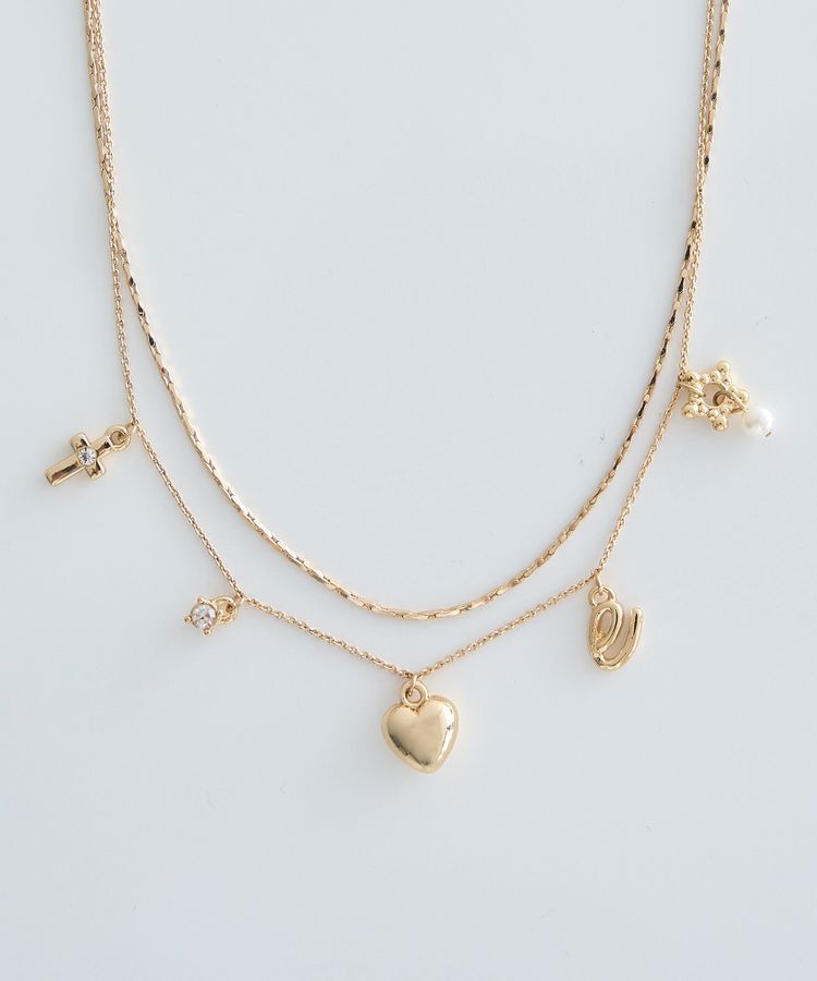 earth music&ecology「レター2連ネックレス」|ネックレス|Gold