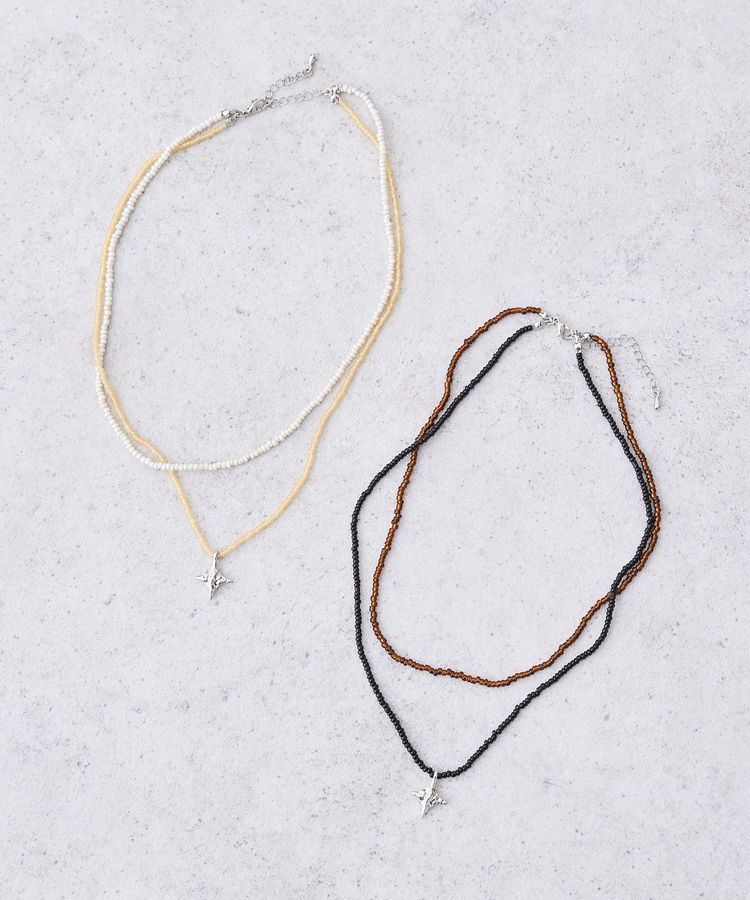 earth music&ecology「ビーズ2連ネックレス」|ネックレス|